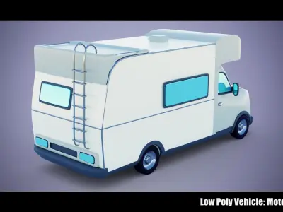 Low Poly Vehicle -  Motorhome Low-poly 3D model