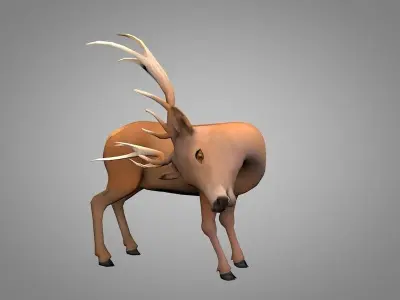Deer or Doe Low-poly 3D model