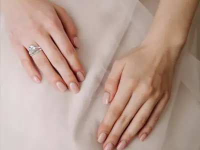 Luxury Pear Solitaire Bridal Ring Casting Ready CAD STL 3DM 3D print model