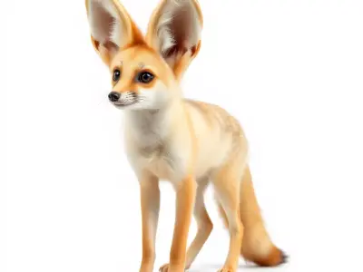 Fennec Fox Illustration model pack Low-poly 3D model