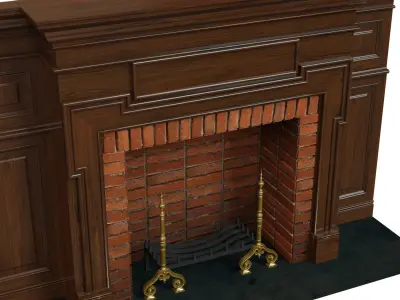 Classic fireplace 03 3D model