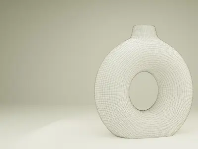 Decorative Donut Vase Low-poly 3D model