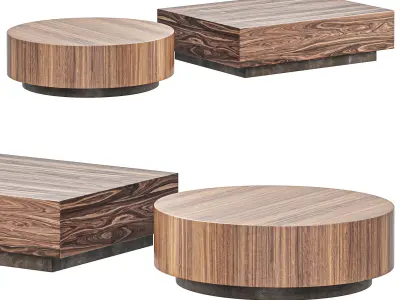 Luxury Chunky Low Coffee Table By Bodema 3D model