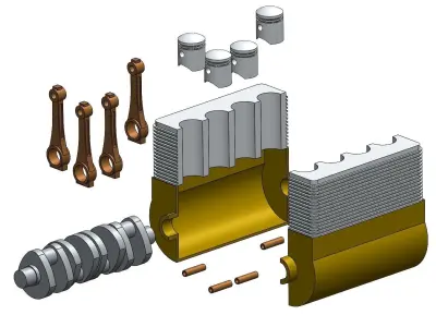 4 STROKE ENGINE 3D model