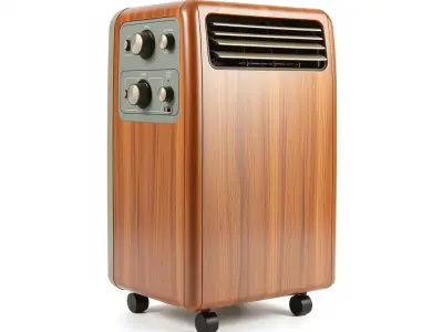 Vintage Heater Model Pack with Wood Finish Low-poly 3D model