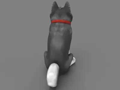 Cartoon Dog Sitting Low-poly 3D model