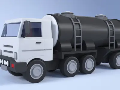 Trucks package 02 Low-poly 3D model