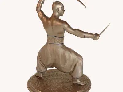 Cossack statue Low-poly 3D model