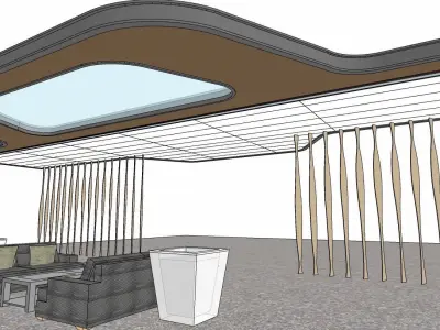 Entrance dropline shading area 3d model 3D model