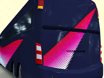 Collection of 5 Textured Buses 3D model