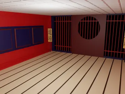 Kung-Fu Hall Low-poly 3D model