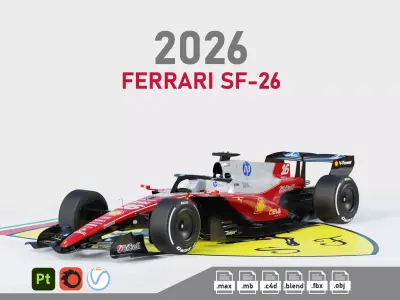 F1 Ferrari SF-26 2026 3D model