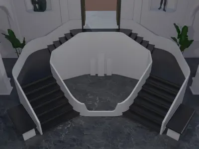 Metaverse NFT Art Gallery Low-poly 3D model