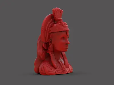 Ancient Mayan Woman Bust 3D print model