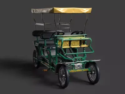 Chinese Surrey bike Low-poly 3D model