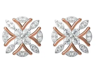 Women Diamond Earrings STL FBX JCD Details 3D print model