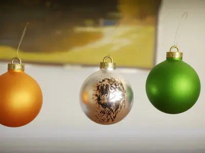 New Year and Christmas Decorations Low-poly 3D model