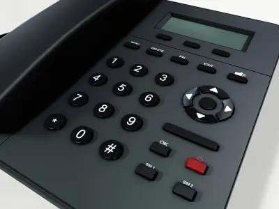 Corded Telephone Land Line Low-poly 3D model