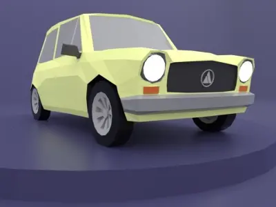 Autobianchi lowpoly 3D model mercedes car Low-poly 3D model