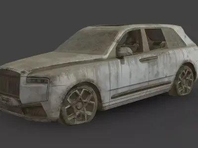 Abandoned Car - Rolls-Royce Cullinan Black Badge Series II Low-poly 3D model
