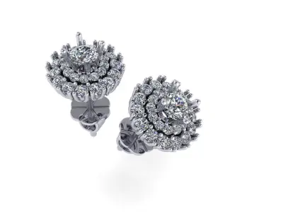 Diamond earring 3d render 3D print model