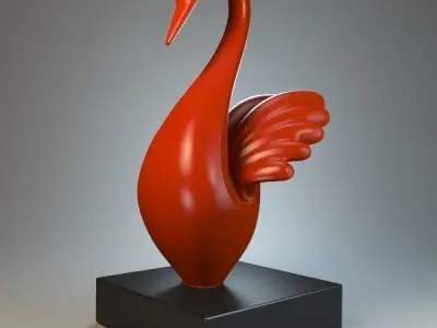 Sculpture Silver Swan P 3D print model
