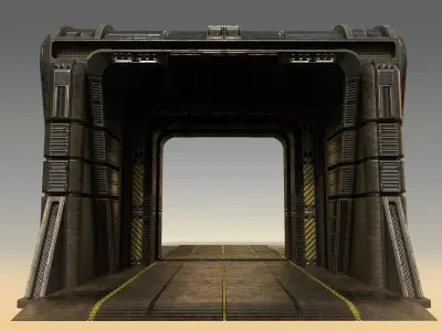 Sci-Fi Outer Wall Low-poly 3D model