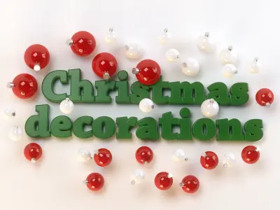 Christmas Assets Low-poly 3D model