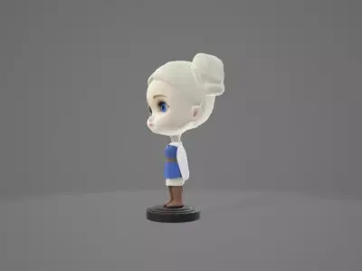 Winter Charm Bobblehead Girl 3D model