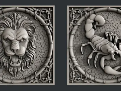 3d STL models for CNC set animals 3D model
