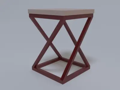 Chair side table with base Free 3D model
