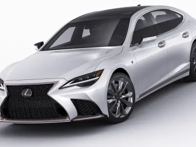 Lexus LS500 2021 hybrid and F-sport 3D model