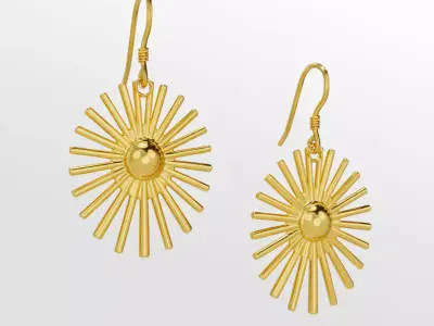 Sol Invictus Earrings - 3D print ready Free 3D print model Free 3D print model