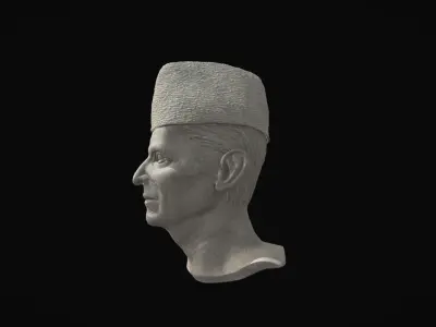 Muhammad Ali Jinnah Marble Statue Low-poly 3D model