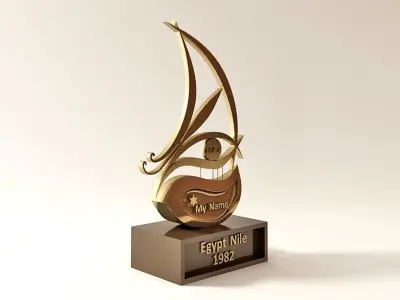 Nile Boat Golden Trophy 3D model