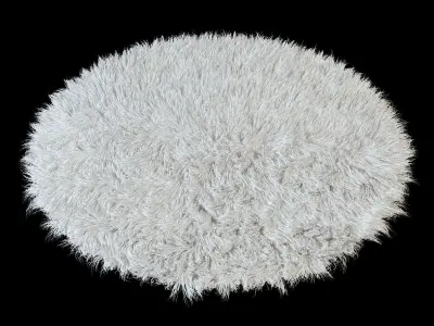 Round rug Flokati 3D model