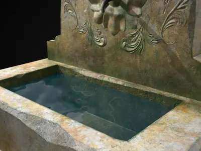 Floral Wall Fountain  Low-poly 3D model