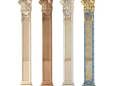 Pilaster Column in classic style 3D model