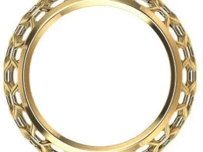 Patterned Ring 3D model Texture 3D print model