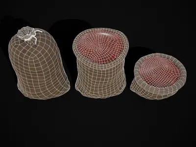 Burlap Sacks of Kidney Beans  Low-poly 3D model