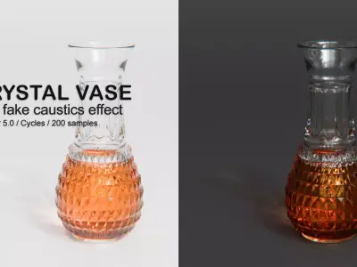 Crystal vase with Fake Caustics effect 3D model