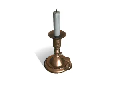 Old Candle Low-poly PBR Free low-poly 3D model