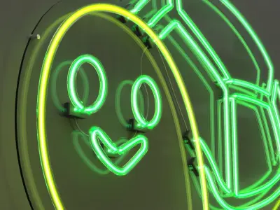 Turtle Emoji - Neon Sign 3D model