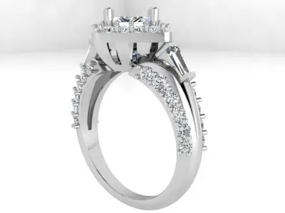 Rhombus Halo Ring 3562 3D print model