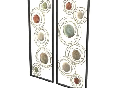Kronos 2 Piece Circle Wall Art PBR 3D model