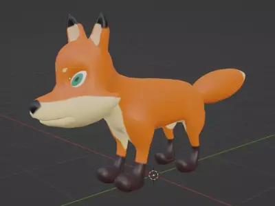 Stylize Fox Low-poly 3D model