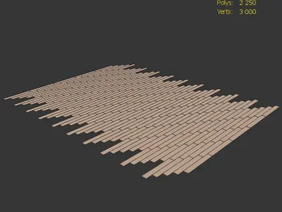  Wood Floor Oak Colonial Style WWL 3D model
