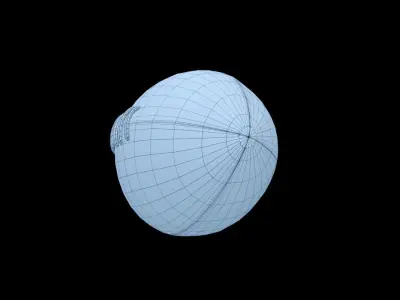 American football ball 2 Low-poly 3D model