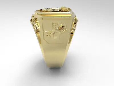 Enamel Lion Rings 3D print model