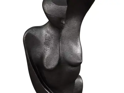 Female abstract metal sculpture 3D model